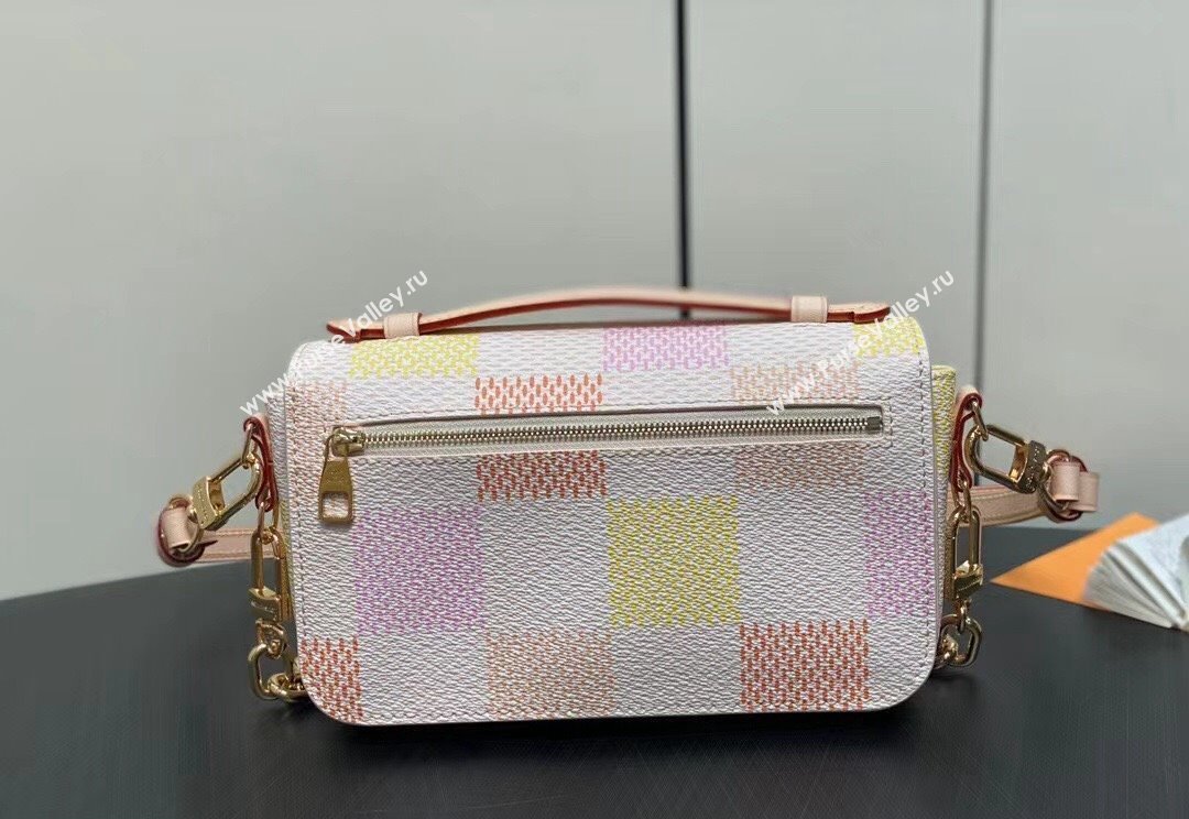 Louis Vuitton Damier Giant canvas Pochette Métis East West Bag N40749 Peach Pink 2024 (kiki-24040112)