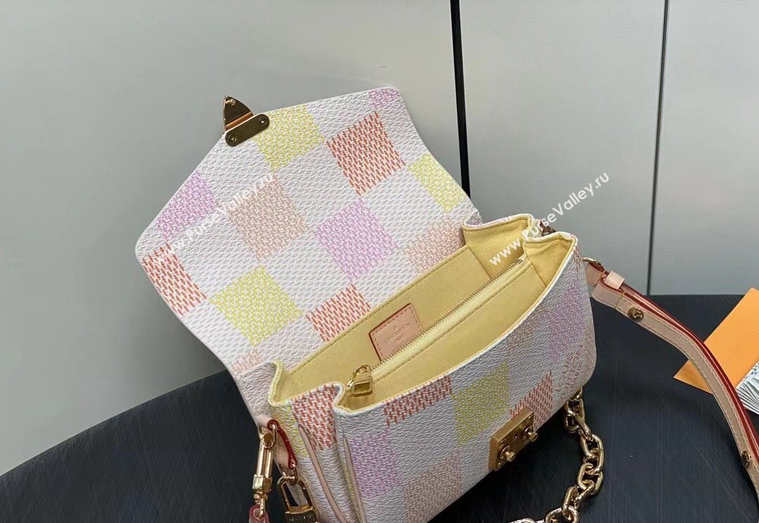 Louis Vuitton Damier Giant canvas Pochette Métis East West Bag N40749 Peach Pink 2024 (kiki-24040112)