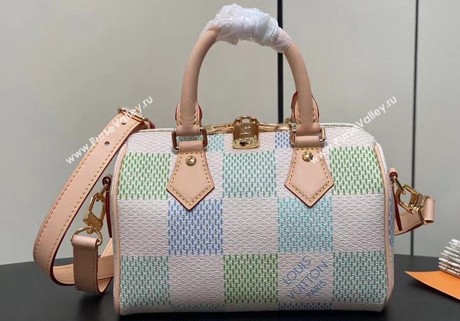 Louis Vuitton Damier Giant canvas Speedy Bandoulière 20 Bag N40515 Pistachio Green 2024 (kiki-24040111)