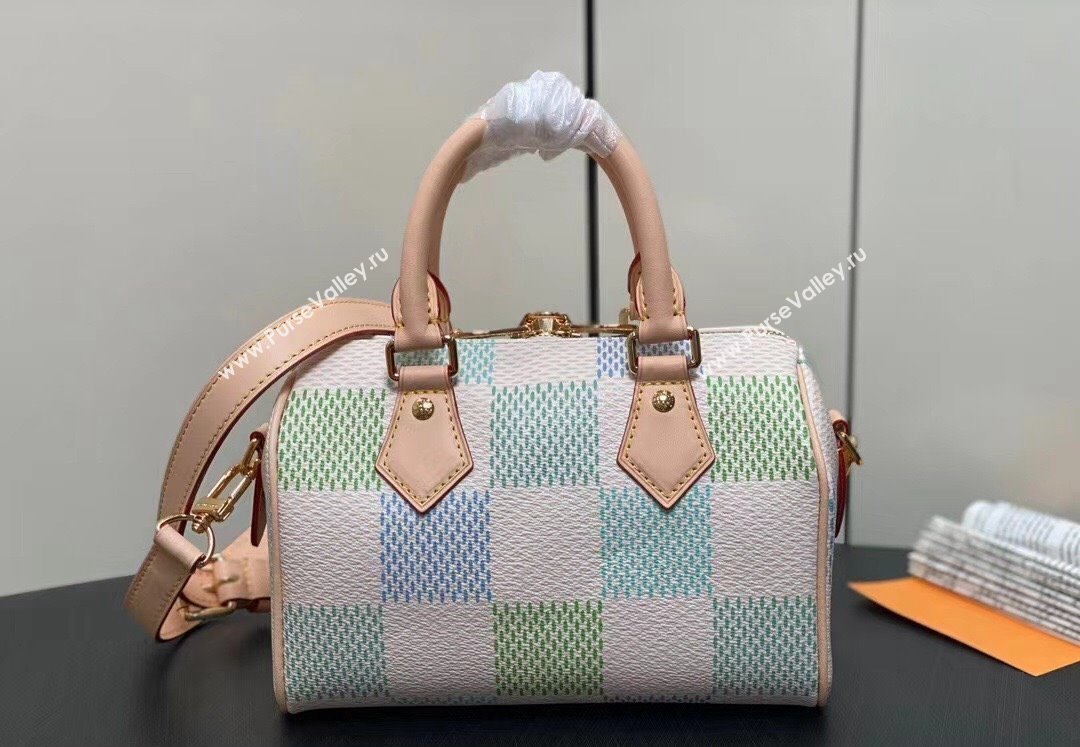 Louis Vuitton Damier Giant canvas Speedy Bandoulière 20 Bag N40515 Pistachio Green 2024 (kiki-24040111)