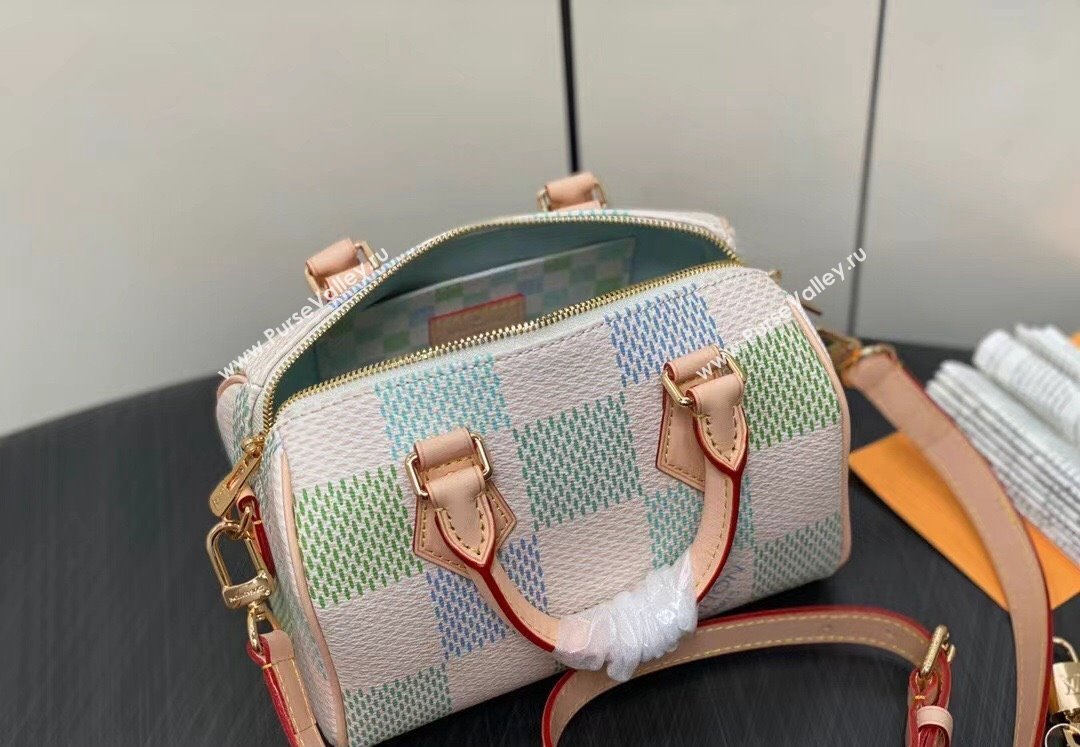 Louis Vuitton Damier Giant canvas Speedy Bandoulière 20 Bag N40515 Pistachio Green 2024 (kiki-24040111)