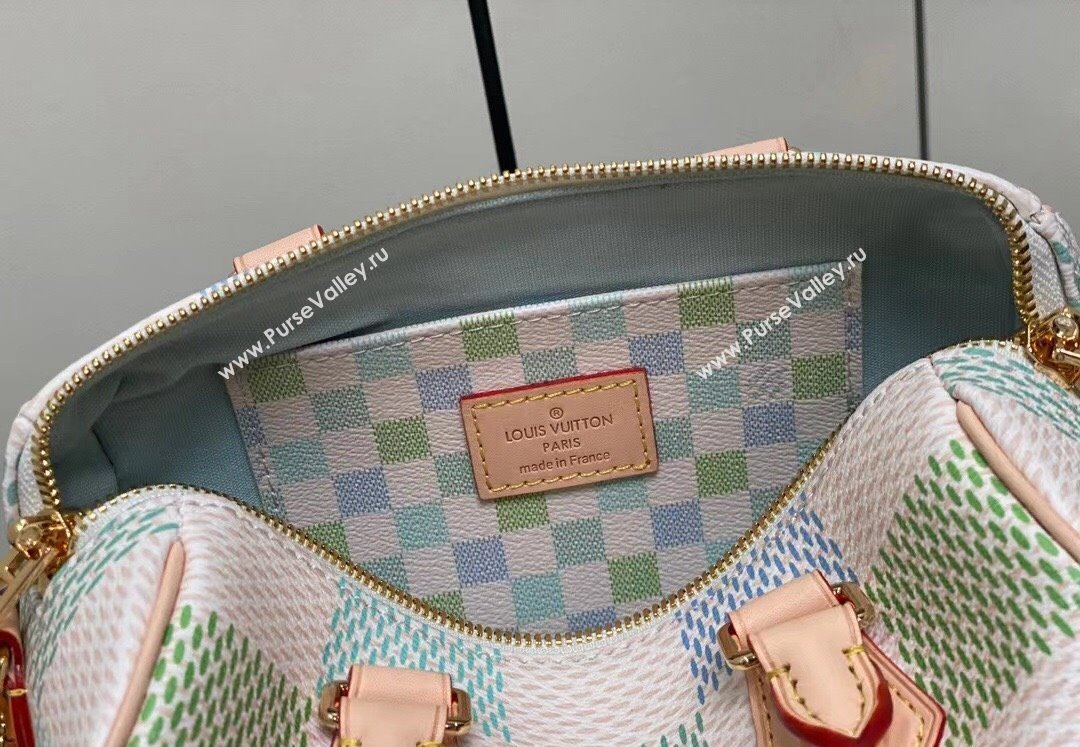 Louis Vuitton Damier Giant canvas Speedy Bandoulière 20 Bag N40515 Pistachio Green 2024 (kiki-24040111)