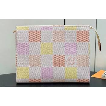 Louis Vuitton Damier Giant canvas Toilet Pouch Bag N40740 Peach Pink 2024 (kiki-24040115)