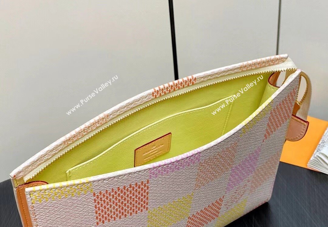 Louis Vuitton Damier Giant canvas Toilet Pouch Bag N40740 Peach Pink 2024 (kiki-24040115)