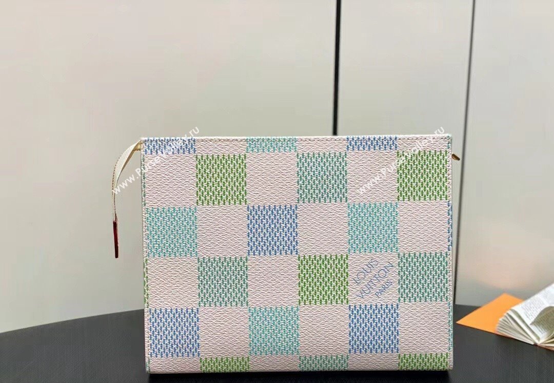 Louis Vuitton Damier Giant canvas Toilet Pouch Bag N40740 Pistachio Green 2024 (kiki-24040116)