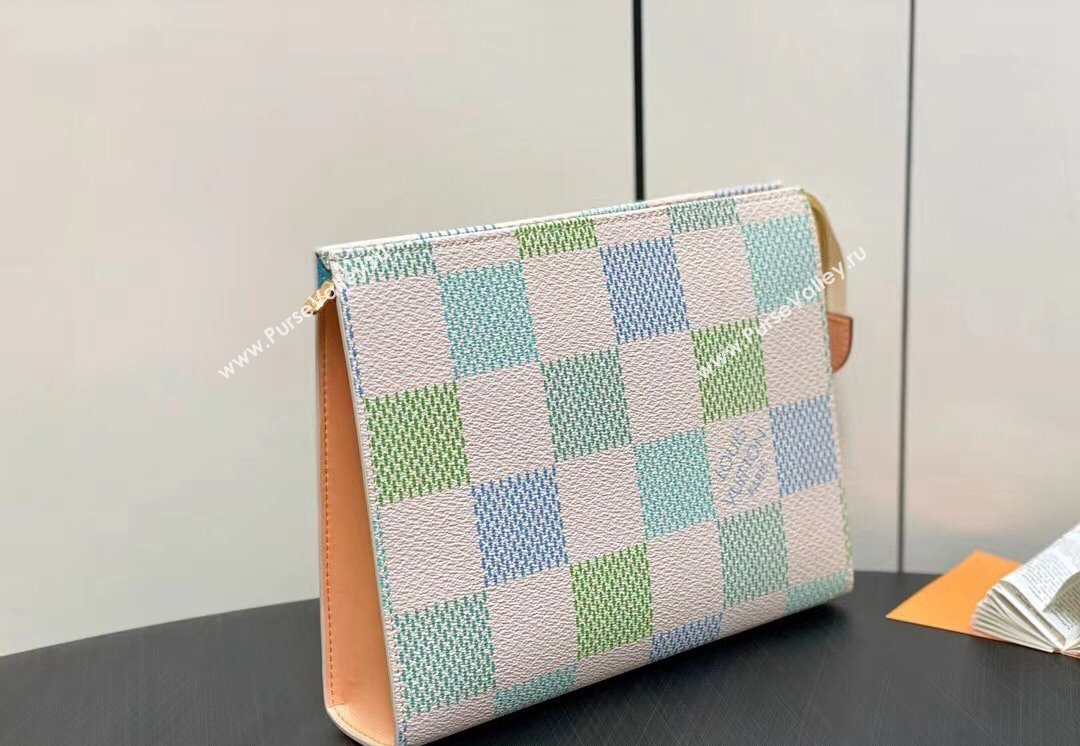 Louis Vuitton Damier Giant canvas Toilet Pouch Bag N40740 Pistachio Green 2024 (kiki-24040116)