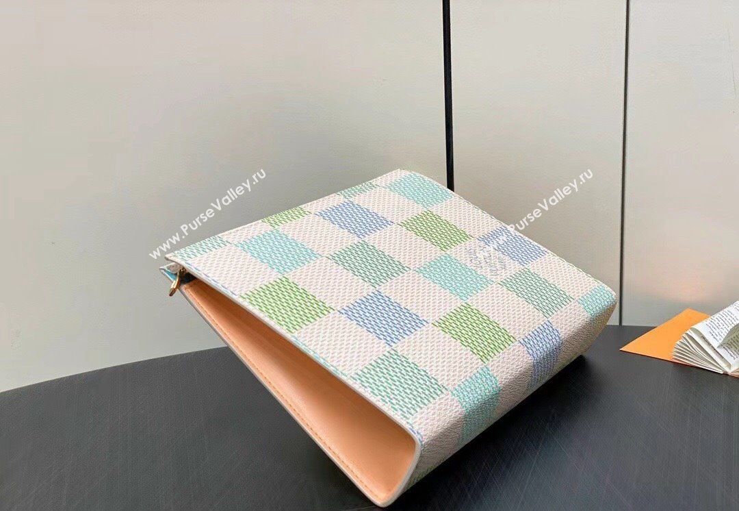 Louis Vuitton Damier Giant canvas Toilet Pouch Bag N40740 Pistachio Green 2024 (kiki-24040116)