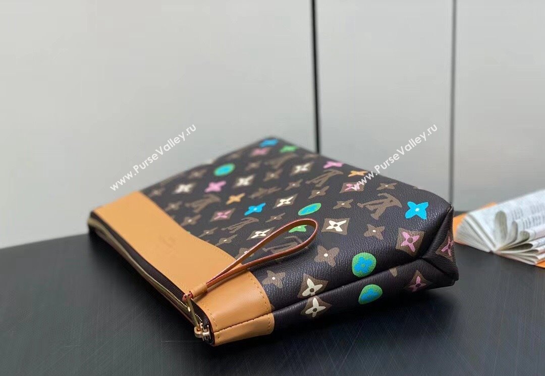 Louis Vuitton Monogram Craggy Canvas Pochette Voyage Souple Bag M83568 Chocolate 2024 (kiki-24040125)