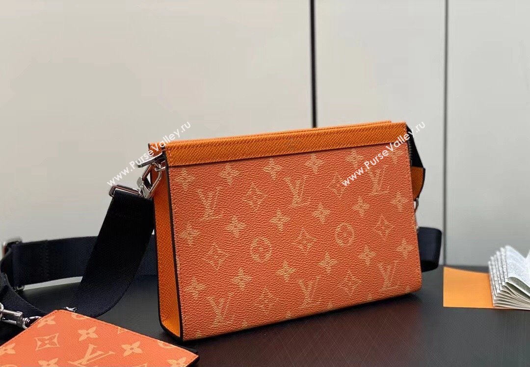 Louis Vuitton Taiga leather and Monogram canvas Gaston Wearable Wallet Bag Orange 2024 (kiki-24040131)