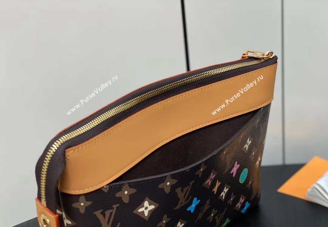 Louis Vuitton Monogram Craggy Canvas Pochette Voyage Souple Bag M83568 Chocolate 2024 (kiki-24040125)