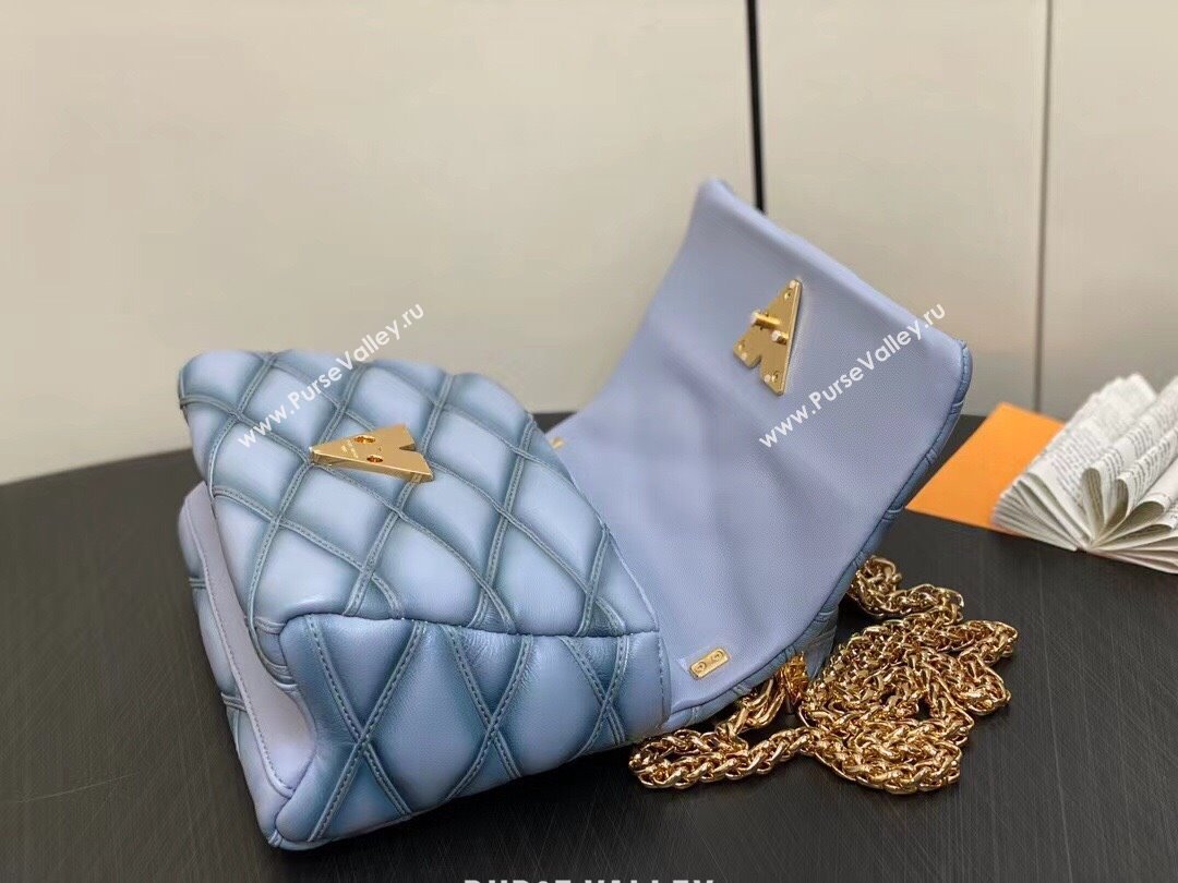 Louis Vuitton Lamb leather GO-14 MM Bag M24186 Ecume Gray 2024 (kiki-24040106)