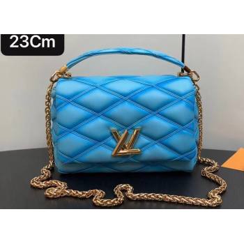 Louis Vuitton Lamb leather GO-14 MM Bag M24185 Lagoon Turquoise 2024 (kiki-24040107)