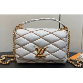 Louis Vuitton Lamb leather GO-14 MM Bag M25060 Crème Beige / Chestnut Brown 2024 (kiki-24040108)