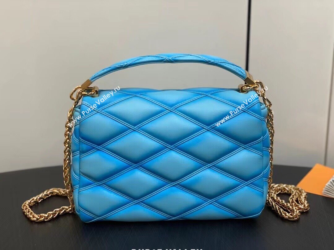 Louis Vuitton Lamb leather GO-14 MM Bag M24185 Lagoon Turquoise 2024 (kiki-24040107)