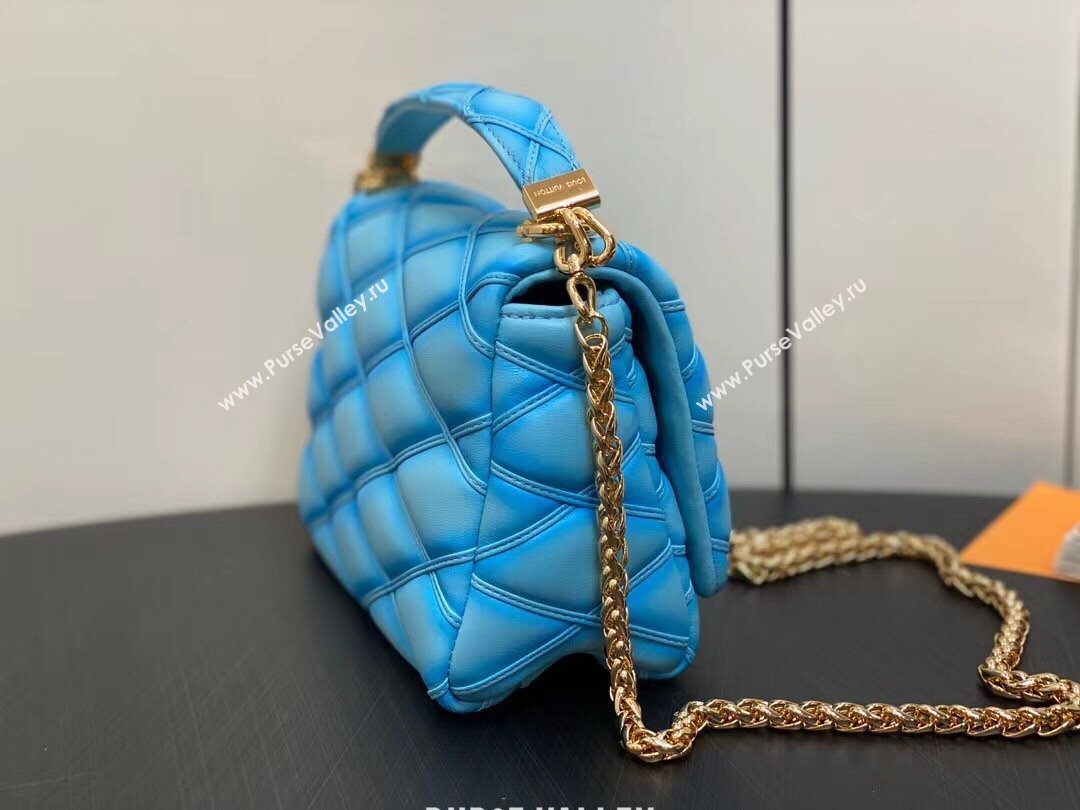 Louis Vuitton Lamb leather GO-14 MM Bag M24185 Lagoon Turquoise 2024 (kiki-24040107)