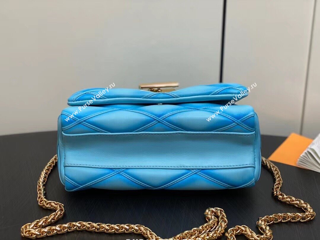 Louis Vuitton Lamb leather GO-14 MM Bag M24185 Lagoon Turquoise 2024 (kiki-24040107)