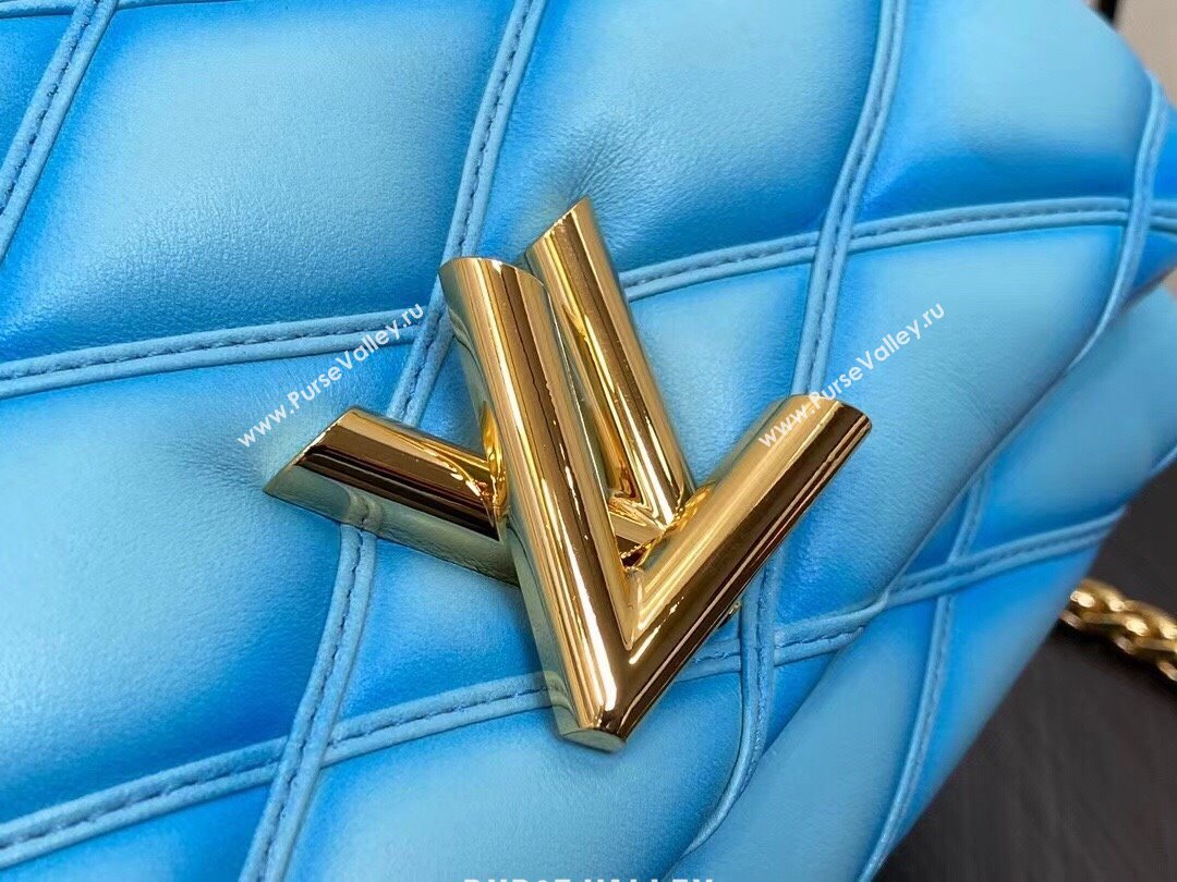 Louis Vuitton Lamb leather GO-14 MM Bag M24185 Lagoon Turquoise 2024 (kiki-24040107)