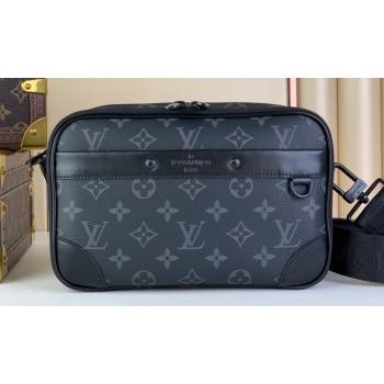 Louis Vuitton Taiga leather and Monogram canvas Alpha Messenger Bag M46955 Black 2024 (kiki-24040126)