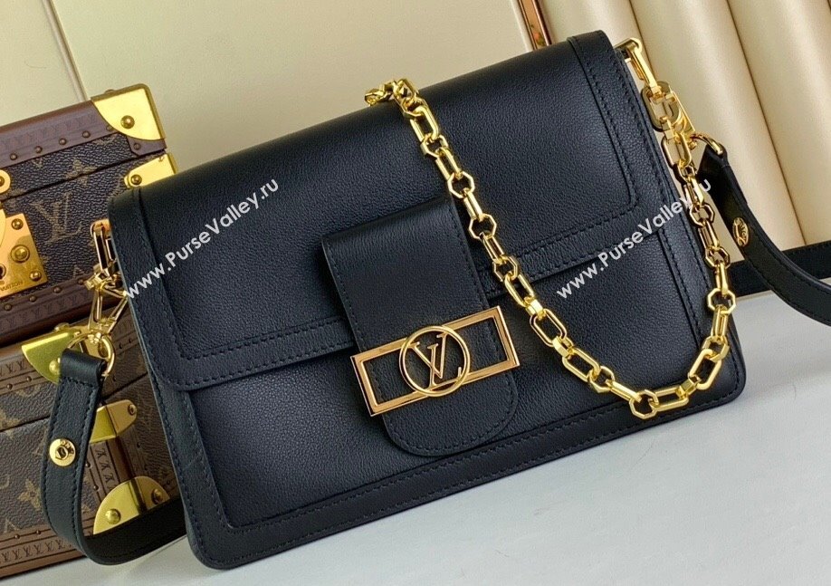 Louis Vuitton Dauphine Soft MM Bag M25209 Black 2024 (kiki-24040134)
