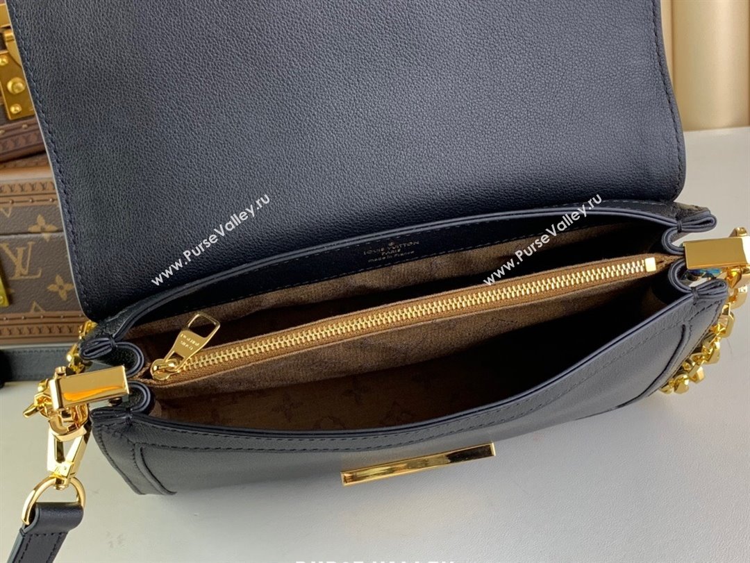 Louis Vuitton Dauphine Soft MM Bag M25209 Black 2024 (kiki-24040134)