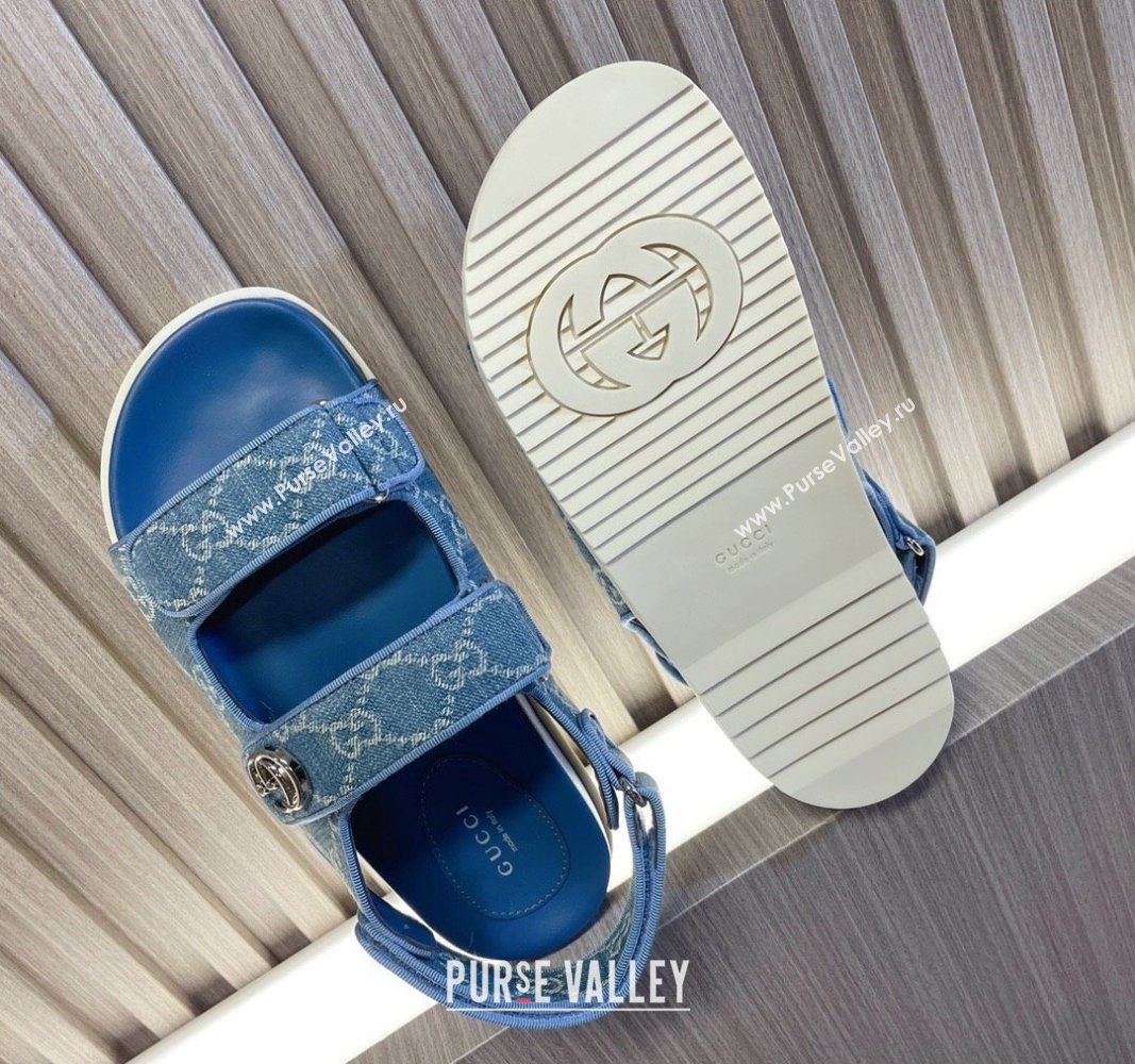 Gucci Womens sandals with Double G 771575 in Denim Blue 2024 (modeng-24040261)