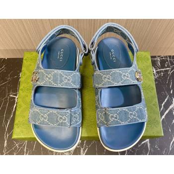 Gucci Womens sandals with Double G 771575 in Denim Blue 2024 (modeng-24040261)