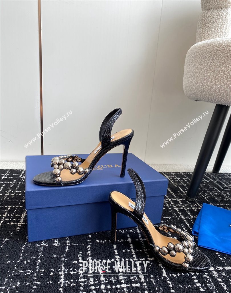 Aquazzura Heel 10cm Maxi-Tequila Sandals Black 2024 (jincheng-24040304)