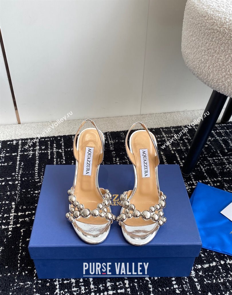Aquazzura Heel 10cm Maxi-Tequila Sandals Silver 2024 (jincheng-24040305)
