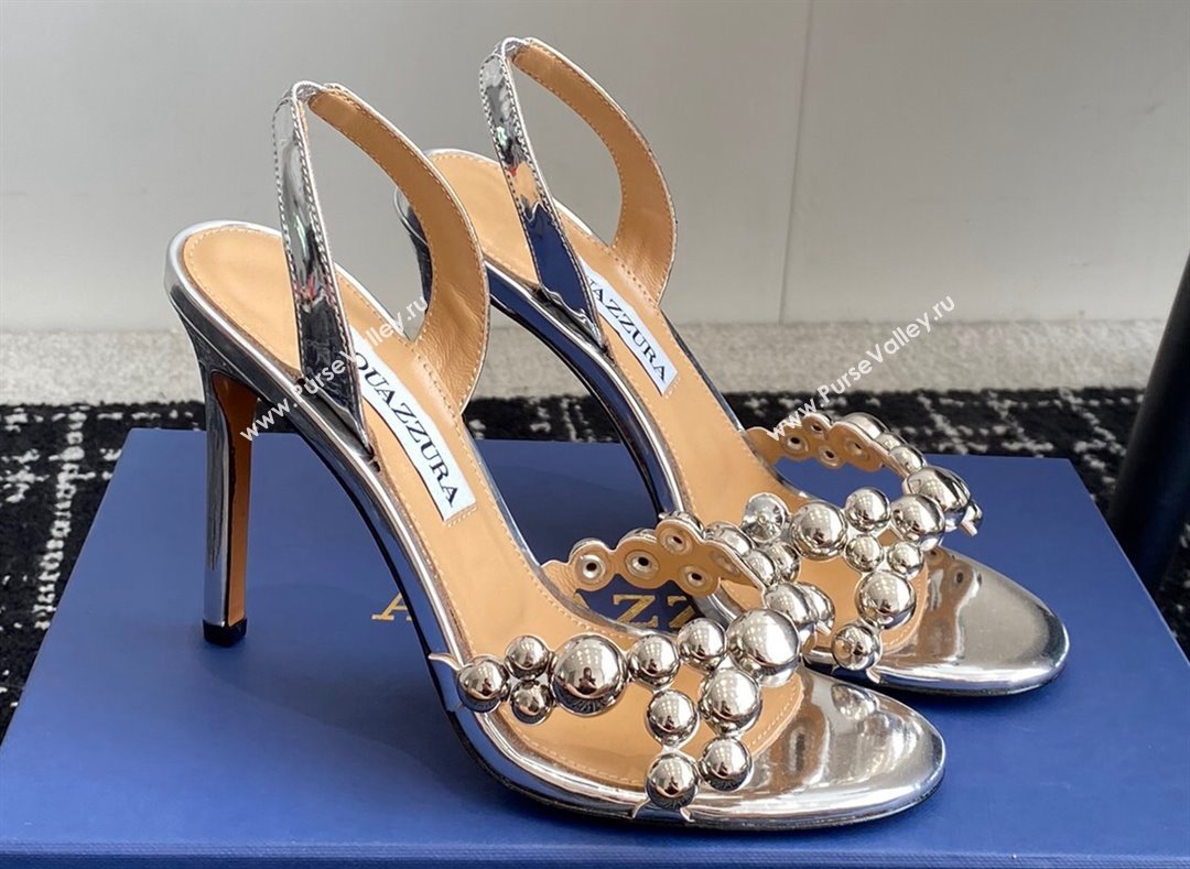 Aquazzura Heel 10cm Maxi-Tequila Sandals Silver 2024 (jincheng-24040305)