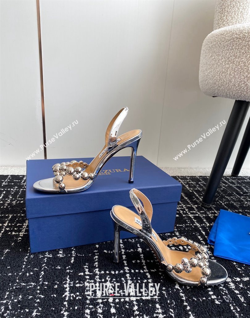 Aquazzura Heel 10cm Maxi-Tequila Sandals Silver 2024 (jincheng-24040305)