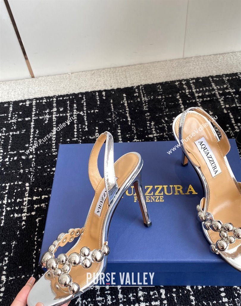 Aquazzura Heel 10cm Maxi-Tequila Sandals Silver 2024 (jincheng-24040305)
