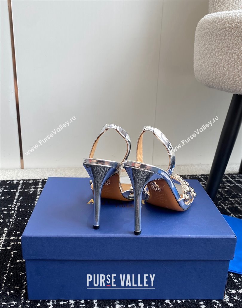 Aquazzura Heel 10cm Maxi-Tequila Sandals Silver 2024 (jincheng-24040305)