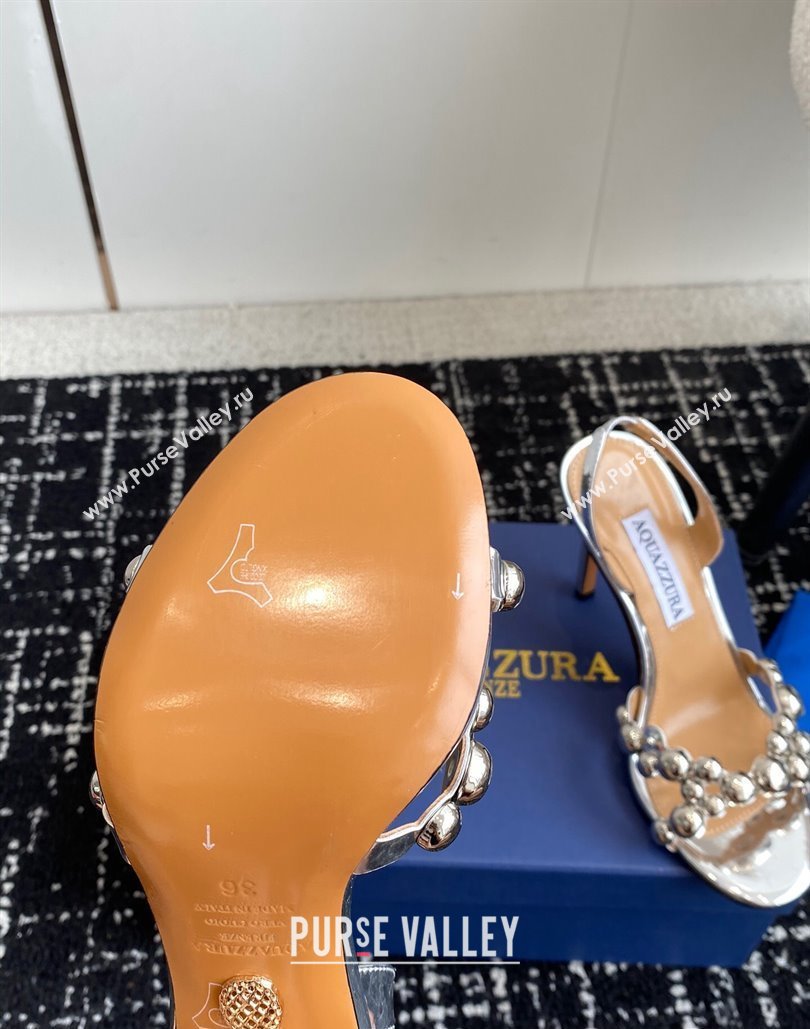 Aquazzura Heel 10cm Maxi-Tequila Sandals Silver 2024 (jincheng-24040305)