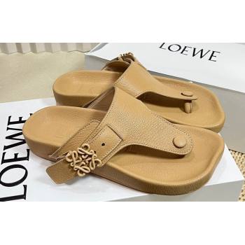 Loewe Ease toe post Women/Men sandals in goatskin Apricot 2024 (modeng-24040748)