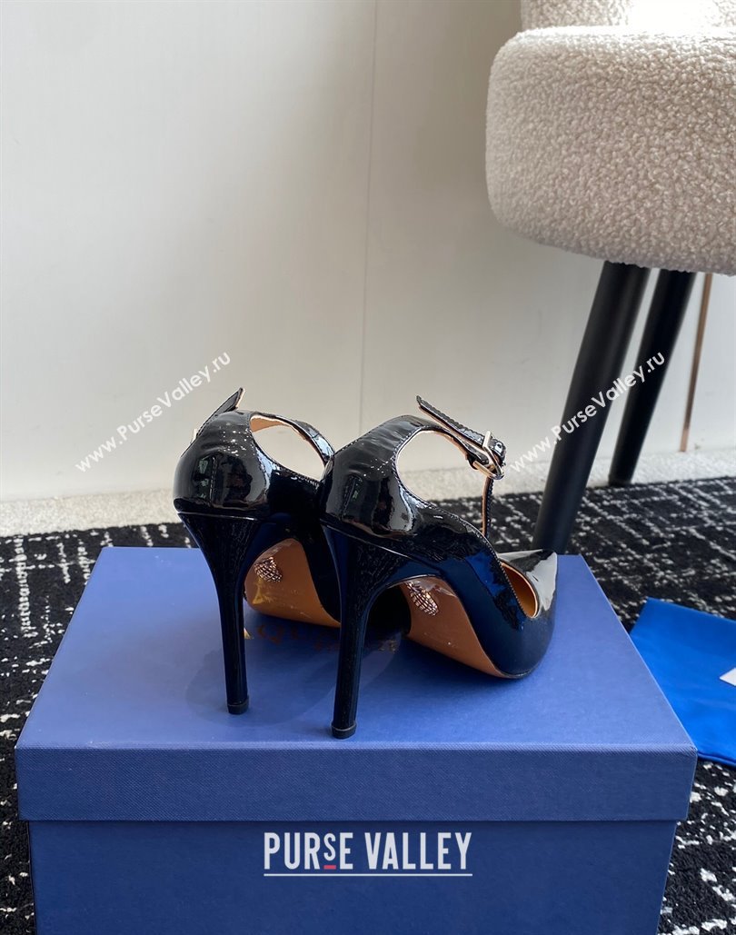 Aquazzura Heel 10cm Love Affair Pumps in Patent Leather Black 2024 (jincheng-24040325)