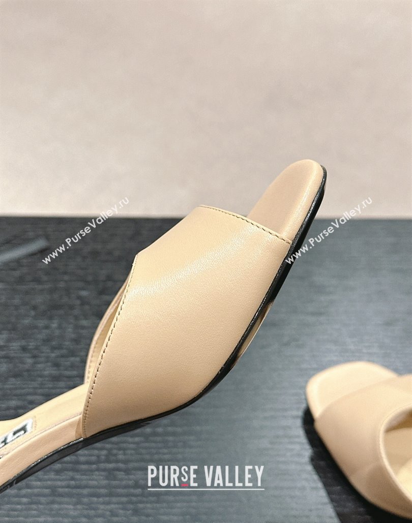 Chanel Heel 5.5cm Lambskin Sandals G45619 Beige 2024 (modeng-24040315)