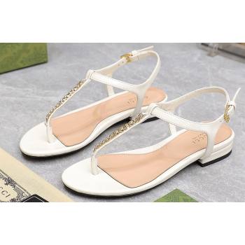 Gucci Signoria thong sandals 782415 in patent leather White 2024 (hongyang-24040309)