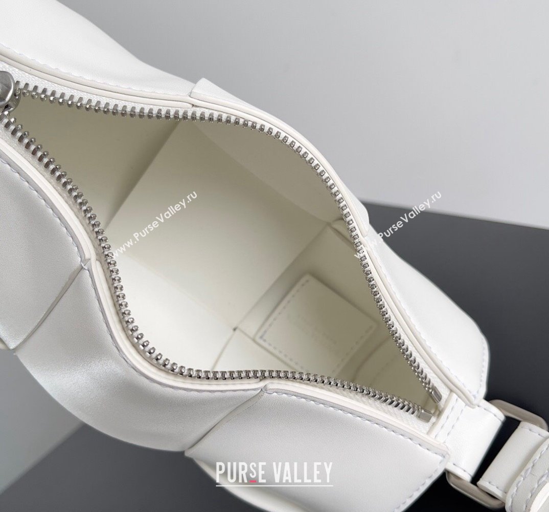 Bottega Veneta Small Canette Intreccio leather cross-body Bag White (misu-24040810)