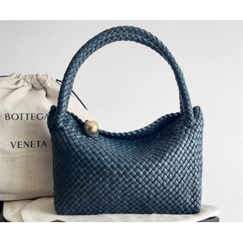 Bottega Veneta Tosca Small Intreccio leather Shoulder Bag Navy Blue/Gold 2024 (misu-24040717)