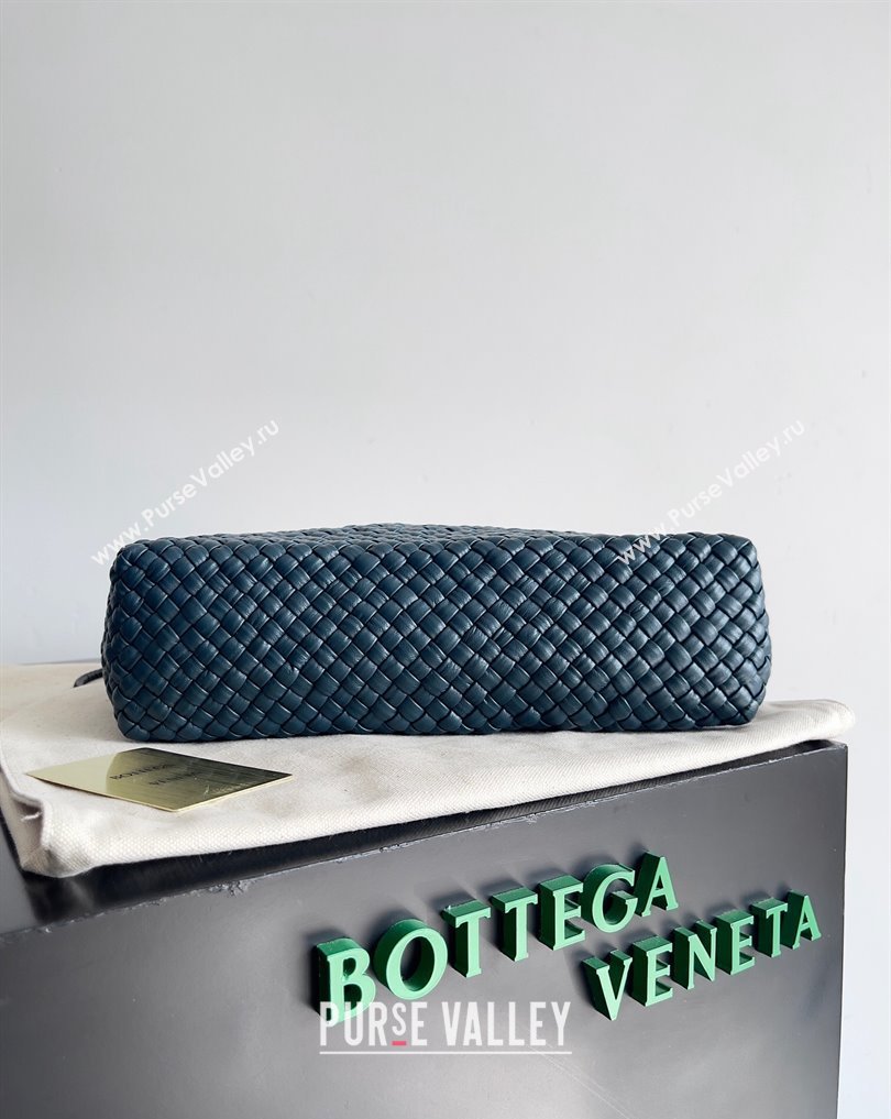 Bottega Veneta Tosca Small Intreccio leather Shoulder Bag Navy Blue/Gold 2024 (misu-24040717)