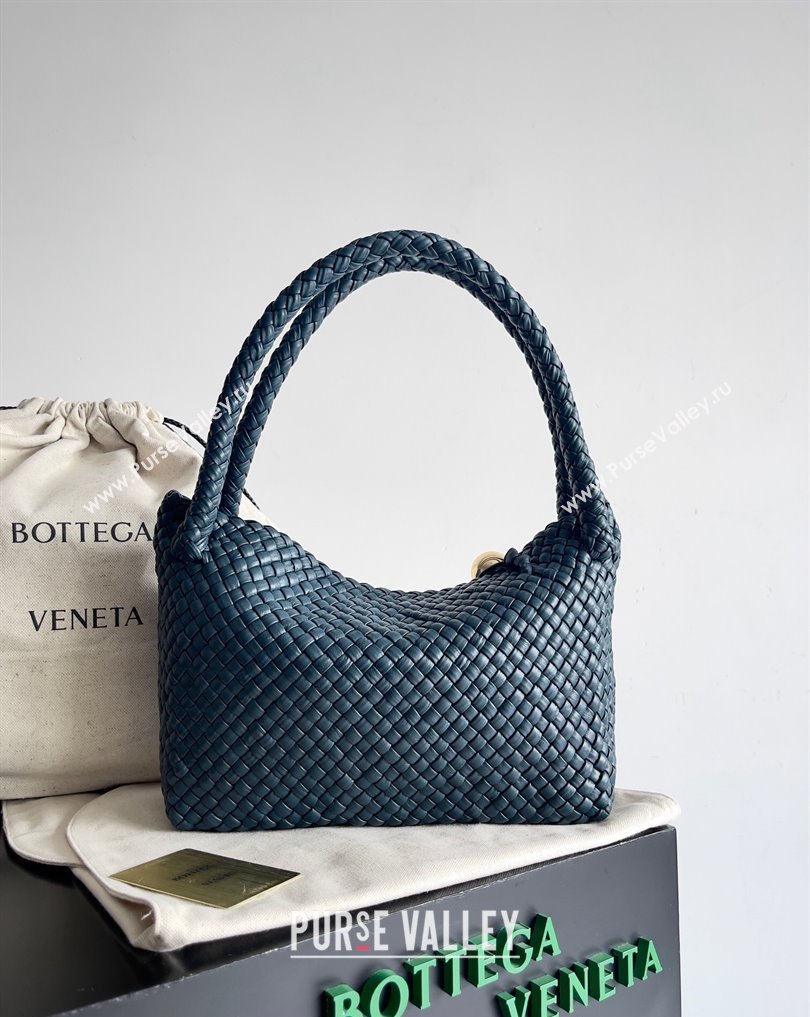 Bottega Veneta Tosca Small Intreccio leather Shoulder Bag Navy Blue/Gold 2024 (misu-24040717)