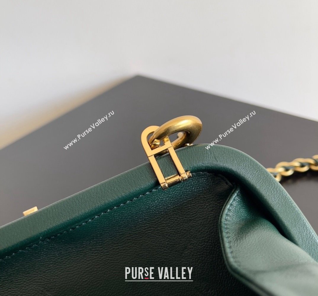 Bottega Veneta Knot With Chain Padded Intreccio leather minaudière Bag Emerald green 2024 (misu-24040819)