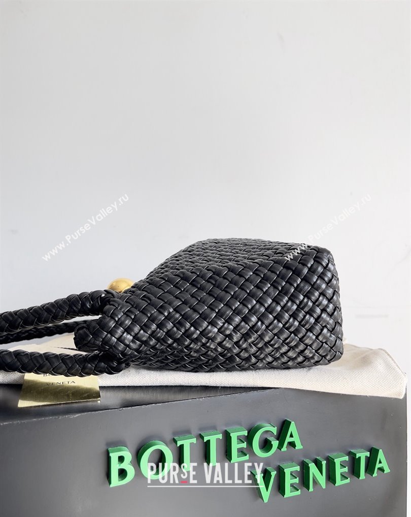 Bottega Veneta Tosca Small Intreccio leather Shoulder Bag Black/Gold 2024 (misu-24040714)