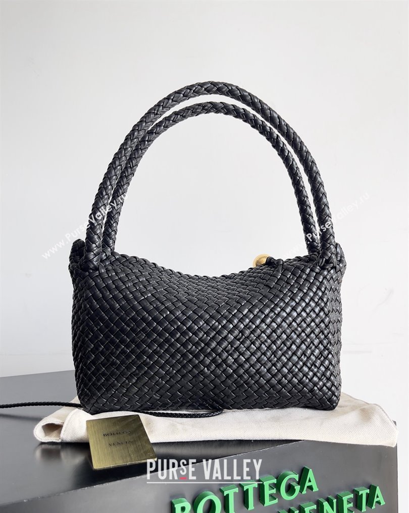 Bottega Veneta Tosca Small Intreccio leather Shoulder Bag Black/Gold 2024 (misu-24040714)