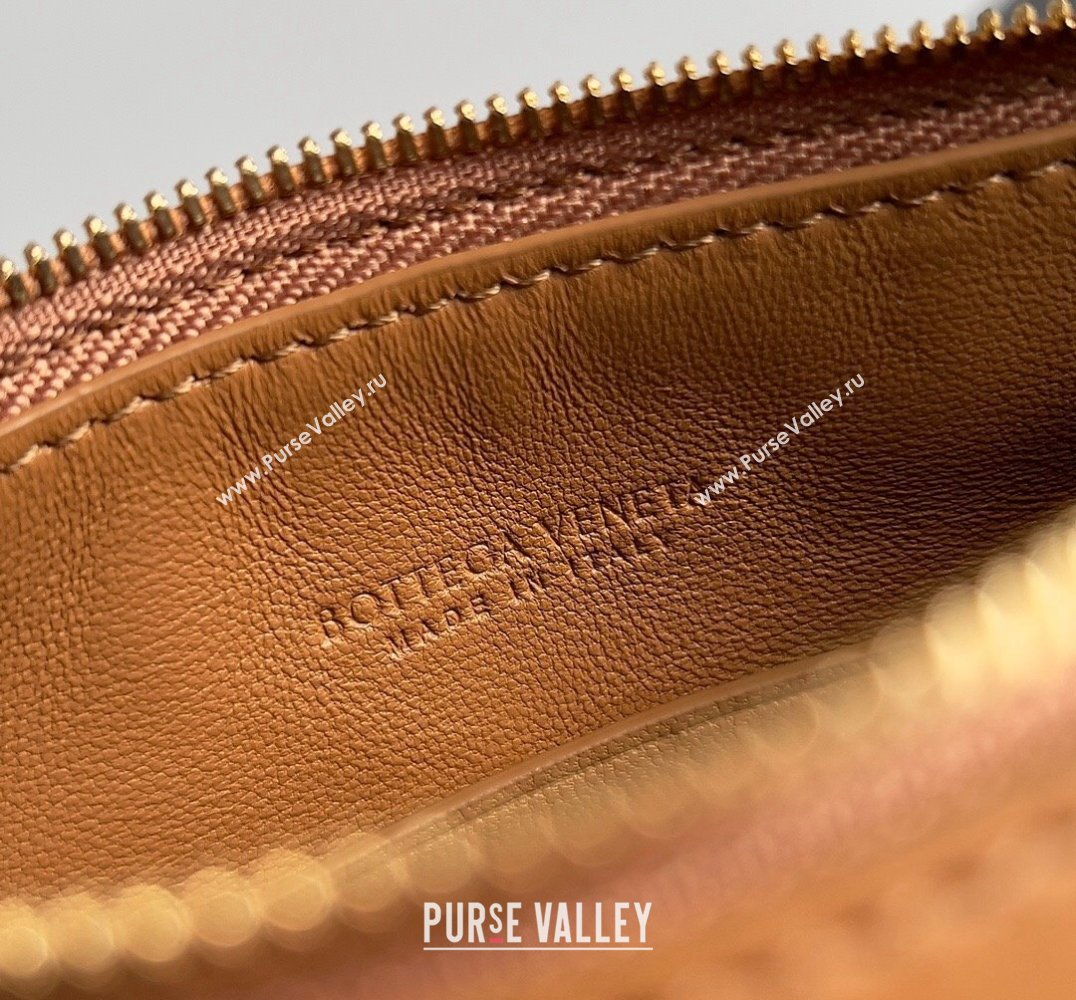 Bottega Veneta Mini Sunrise Intrecciato leather shoulder bag Cognac with knot 2024 (misu-24040725)