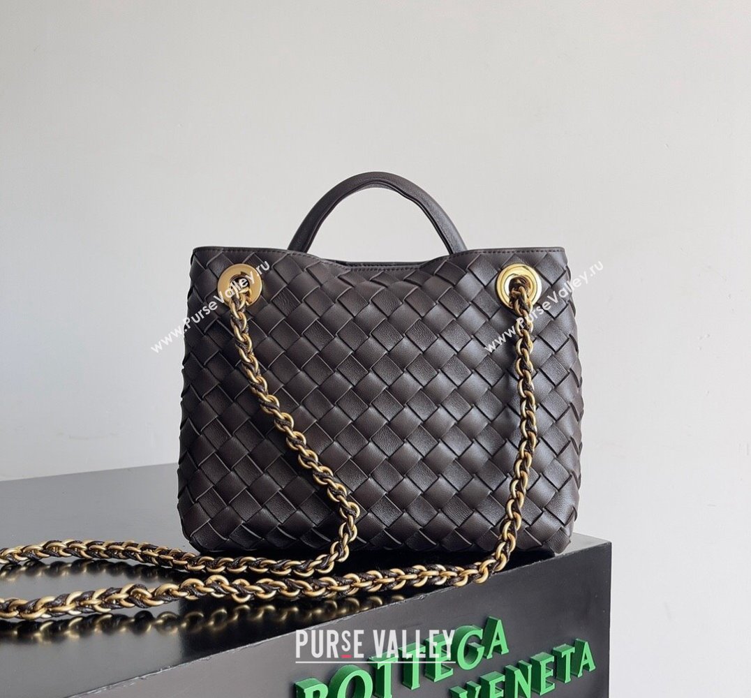 Bottega Veneta Small Andiamo Intrecciato leather top handle Bag FONDANT With Chain 2024 (misu-24040722)