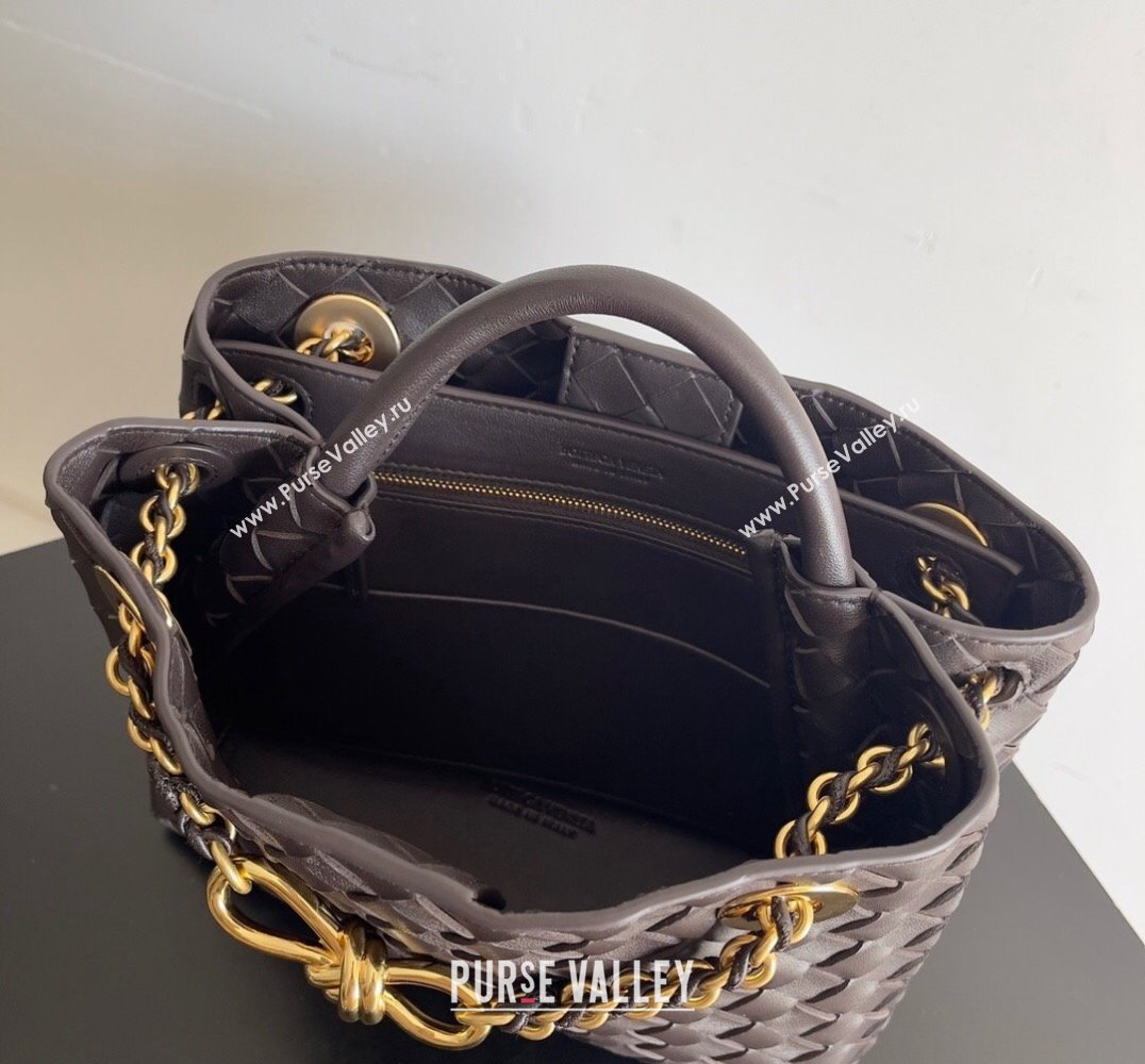 Bottega Veneta Small Andiamo Intrecciato leather top handle Bag FONDANT With Chain 2024 (misu-24040722)