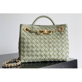 Bottega Veneta Small Andiamo Intrecciato leather top handle Bag TRAVERTINE With Chain 2024 (misu-24040723)