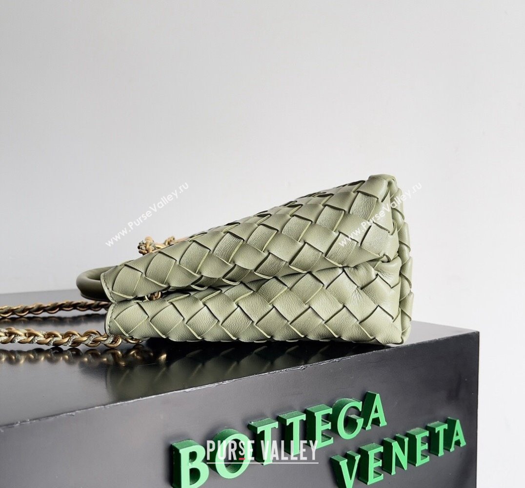 Bottega Veneta Small Andiamo Intrecciato leather top handle Bag TRAVERTINE With Chain 2024 (misu-24040723)