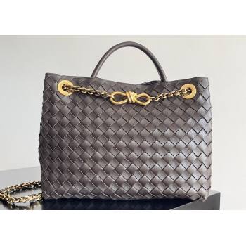 Bottega Veneta Medium Andiamo Intrecciato leather top handle Bag FONDANT With Chain 2024 (misu-24040719)